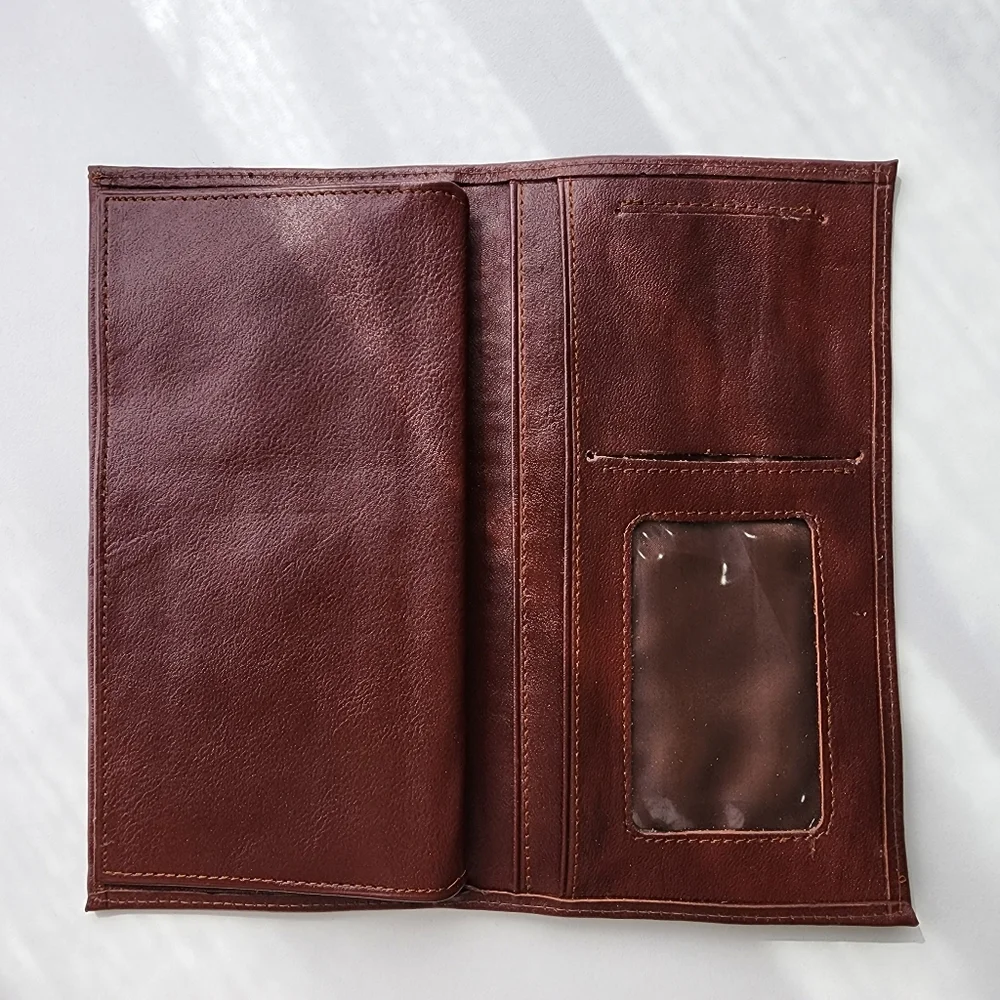 Father's Day Gift Leather bifold Wallet Brown